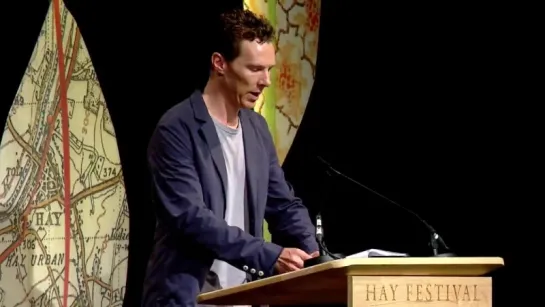 Benedict Cumberbatch came back to @hayfestival and @letterslive. Watch him read part of a Patrick Leigh Fermor letter about crab