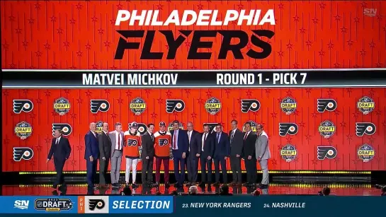 Flyers selected Matvey Michkov 7th overall in 2023 NHL draft / «Филадельфия» взяла Мичкова под 7-м номером на драфте НХЛ.