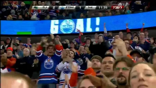 Nail Yakupov 1st nhl goal. Jan 22nd 2013 / Первая шайба Якупова в НХЛ [HD 720]