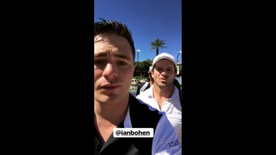 Ian Bohen & Colton Haynes at  the 2018 Desert Smash Charity Tennis Tournament.