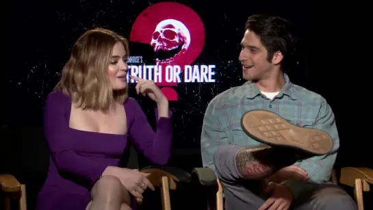 Our @MATTHEWHOFFMAN1 got nothing but the truth from TruthOrDareMovie stars @lucyhale and @tylergposey. See @truthdaremovie at Re