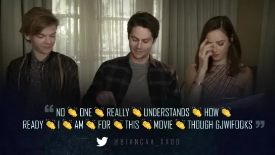 Dylan, Thomas and Kaya reading fans' tweets