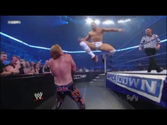 Jumping Knee Strike off the Apron - Daniel Bryan