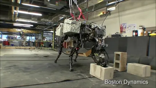 Тестирование прототипа четырёхногого  робота с адаптивным управлением от  Boston Dynamics