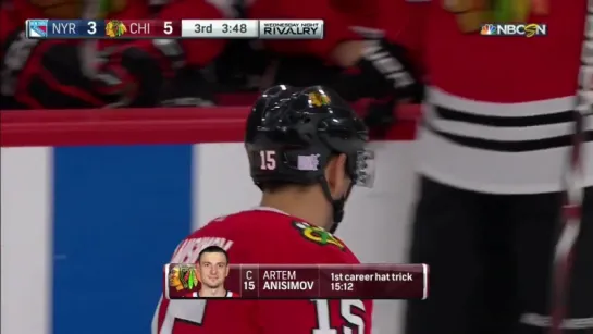 Анисимов оформил первый хет-трик в своей карьере в НХЛ / Blackhawks’ Anisimov scores first career hat trick in one period