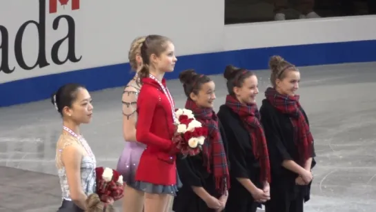 [13-14] Церемония награждения Skate Canada 2013 Ladies Victory Ceremony Съемка с трибун 26.10.2013