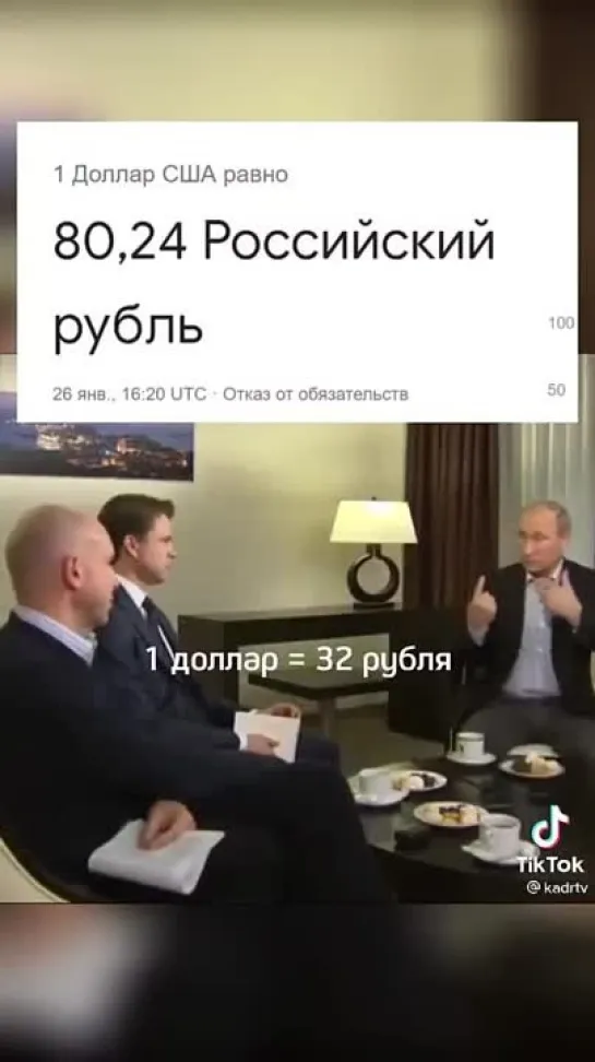 Путин о падении рубля.