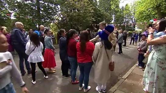 The Princess Royal received three cheers from a local community in Swindon wh