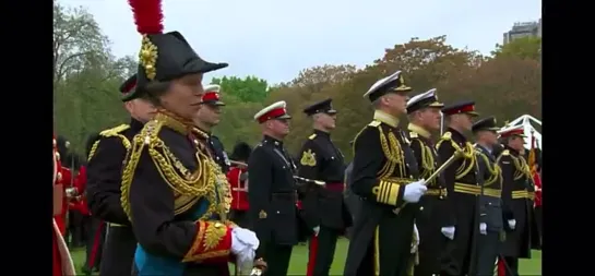 Princess Anne joins the military in the Buckingham Palace gardens