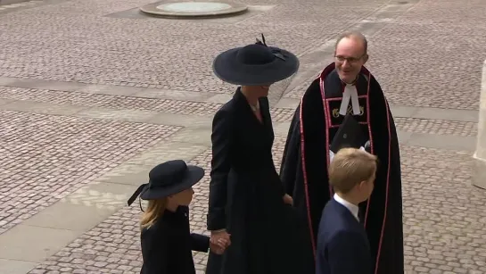 Camilla, Kate and Royals Arrive for Funeral