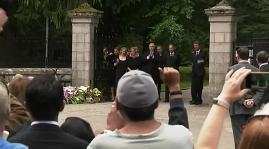 The Royal Family wave to the crowd of well-wishers in appreciation.