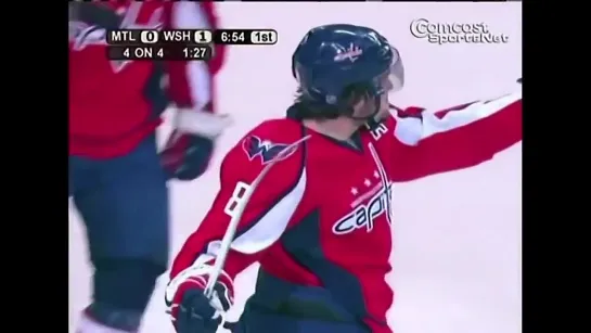 Ovechkin scores 4 goals vs Canadiens including OT winner (31 jan 2008) / 4 гола Овечкина в игре против "Монреаля".