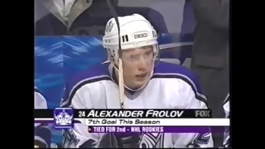 Alex Frolov fantastic rookie season goal vs Ducks (2002) / Шайба Фролова в дебютном сезоне НХЛ