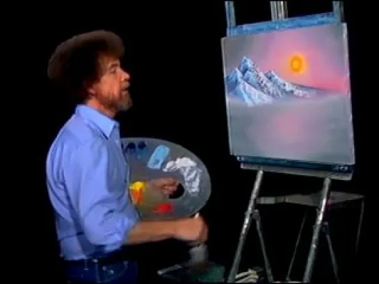 The joy of painting with Bob Ross. Winter frost.