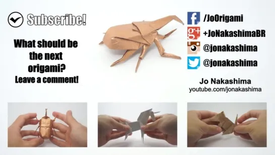 Origami Hercules Beetle (Jo Nakashima)