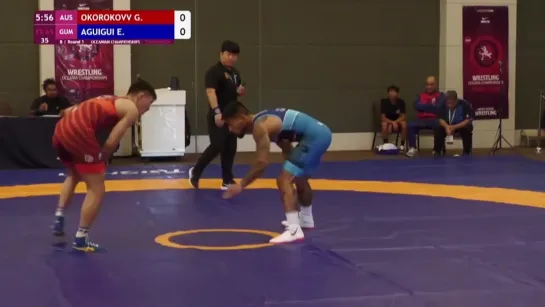 Georgii OKOROKOVV (AUS) vs. Ethan Mikquin Tomapa AGUIGUI (GUM) | Seniors Continental Championships 2024 | B | Round 1 | FS 65Kg