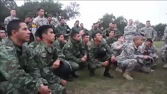 Mexican Airborne jump with 82nd Airborne at Camp Bullis Texas