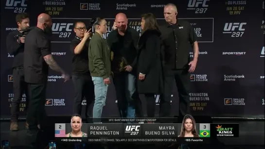 raquel pennington vs mayra bueno silva - ufc 297 press-conference face-off