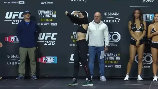 irene aldana vs karol rosa - ufc 296 ceremonial weigh-in