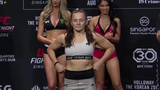 erin blanchfield vs taila santos - ufc singapore ceremonial weigh-in