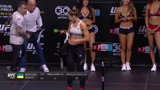 karine silva vs maryna moroz - ufc 292 ceremonial weigh-in