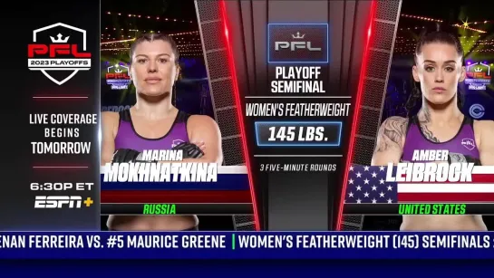 marina mokhnatkina vs amber leibrock - pfl 2023 playoffs weigh-in face-off