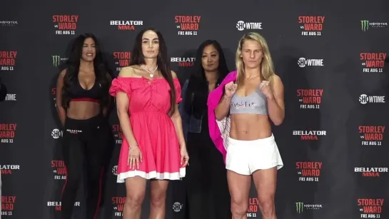 diana avsaragova vs justine kish - bellator 298 weigh-in face-off