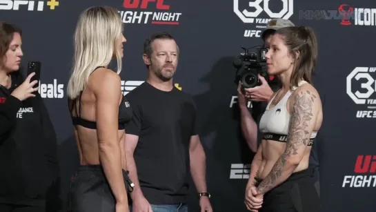 yana santos vs karol rosa - ufc vegas 76 weigh-in face-off