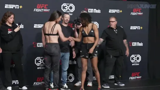 ivana petrovic vs luana carolina - ufc vegas 76 weigh-in face-off