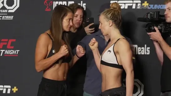 karolina kowalkiewicz vs vanessa demopoulos - ufc vegas 73 weigh-in face-off