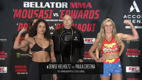 denise kielholtz vs paula cristina - bellator 296 weigh-in face-off