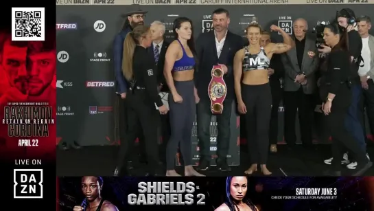 sandy ryan vs marie-pier houle - weigh-in face-off