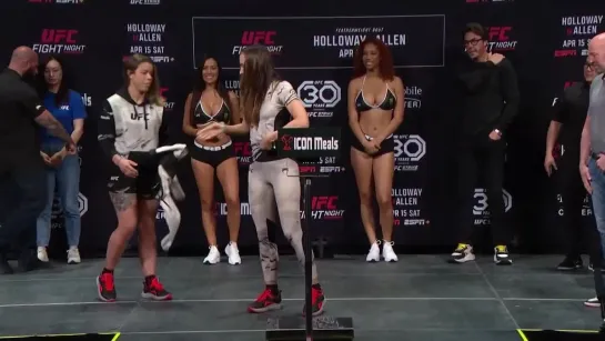 joselyne edwards vs lucie pudilova - ufc kansas city ceremonial weigh-in