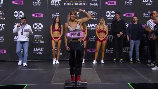 michelle waterson-gomez vs luana pinheiro - ufc 287 ceremonial face-off