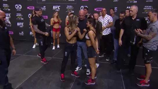 cynthia calvillo vs loopy godinez - ufc 287 ceremonial weigh-in