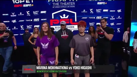 marina mokhnatkina vs yoko higashi - pfl 2 weigh-in face-off