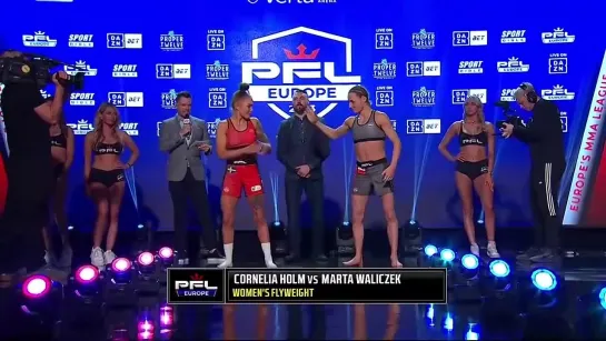 cornelia holm vs marta waliczek - pfl europe ceremonial weigh-in