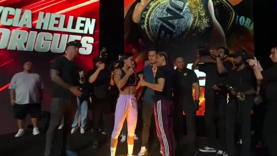 allycia hellen rodrigues vs janet todd - one fight night 8 weigh-in face-off