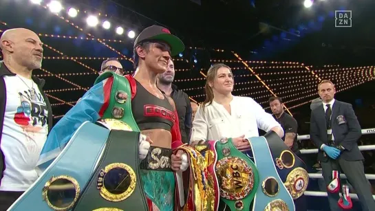 katie taylor vs amanda serrano staredown for a rematch