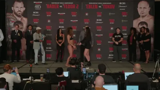 alejandra lara vs diana avsaragova - bellator 290 weigh-in face-off