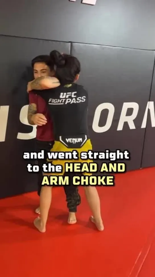 claudia gadelha breaks down the standing arm and head choke