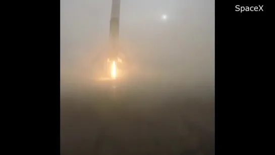 Неудачная посадка первой ступени SpaceX Falcon 9