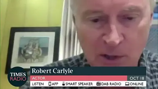 Actor @robertcarlyle_ speaking in a Times Radio interview about his passion for supporting the emerging music scene.mp4