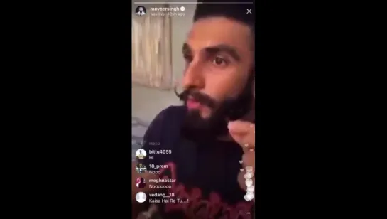 Ranveer Singh Cutting off his beard & Mooch Live On Instagram