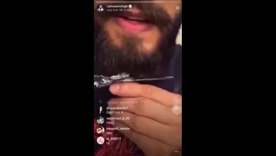 Ranveer Singh Cutting off his beard & Mooch Live On Instagram