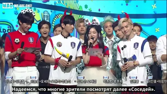 [РУСС. САБ] 140622 Inkigayo MC Suho Baekhyun Cut