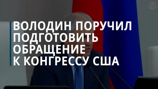 Володин поручил подготовить обращение к конгрессу США и Бундестагу из-за крушения Ил-76