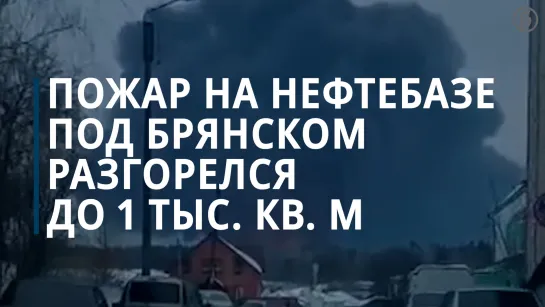 Пожар на нефтебазе под Брянском разгорелся до 1 тыс. кв. м