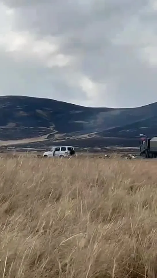 Видео c техникой пограничной службы ФСБ РФ, попавшей под обстрел азербайджанской армии