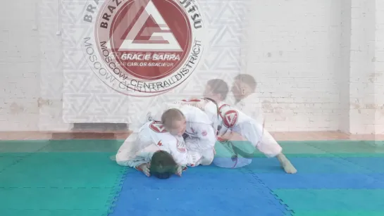 Раскрытие черепахи - бэкмаунт. Команда Gracie Barra Moscow